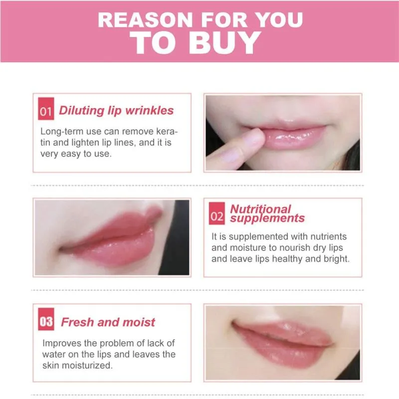10Pcs Crystal Hydrating Anti-Wrinkle Collagen Lip Moisture Mask Patches