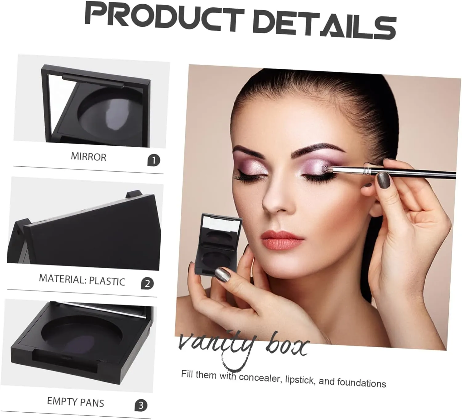 4pcs Blush Box Eyeshadow Box Refillable Eyeshadow Makeup Pallet Eyeshadow Powder Clear Empty Eyeshadow Organizer Blush Case Empty Highlighter Case Square Eyeshadow Palette Plastic, QUA031DUU23IY00GMEYF