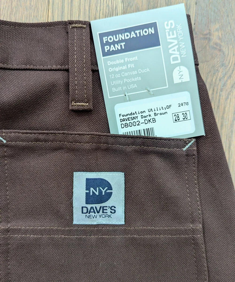 Dave&#39;s New York Foundation Pant (Double Front) - Dark Brown