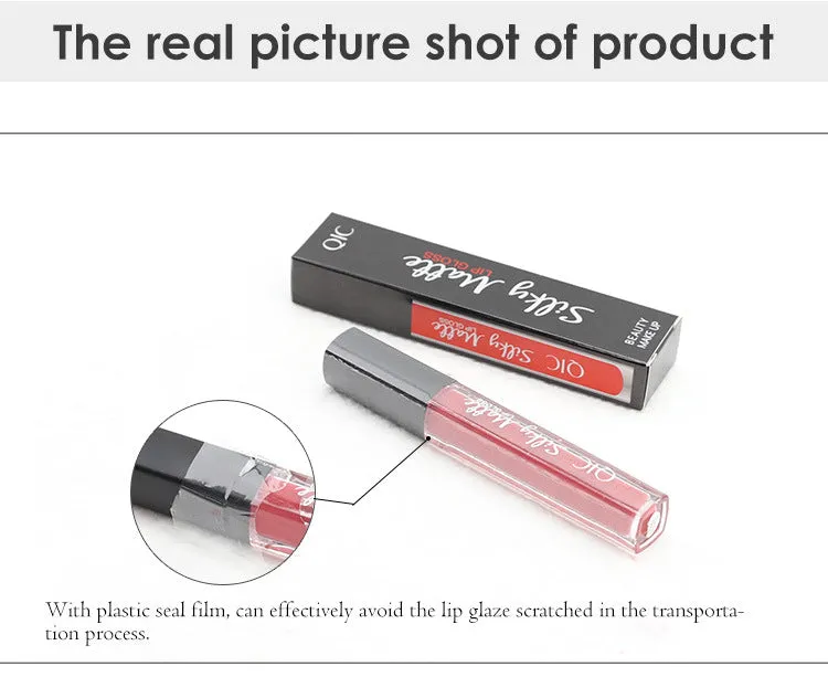 For QIC color Qini cross-border explosion matte velvet waterproof non stick cup Liquid Lip Gloss Lipstick Lip Glaze