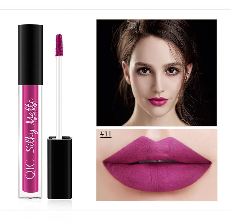 For QIC color Qini cross-border explosion matte velvet waterproof non stick cup Liquid Lip Gloss Lipstick Lip Glaze