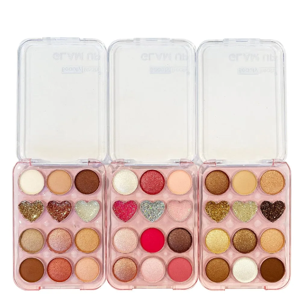 Glam Up 9 Color Eyeshadow & 3 Color Glitter Palette (24 units)
