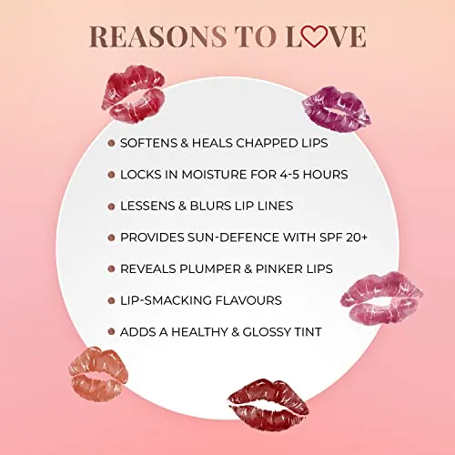 Just Herbs Tinted Lip Balm for Men and Women with SPF 20  for Dark Lips to Lighten 4 g (Cherry)