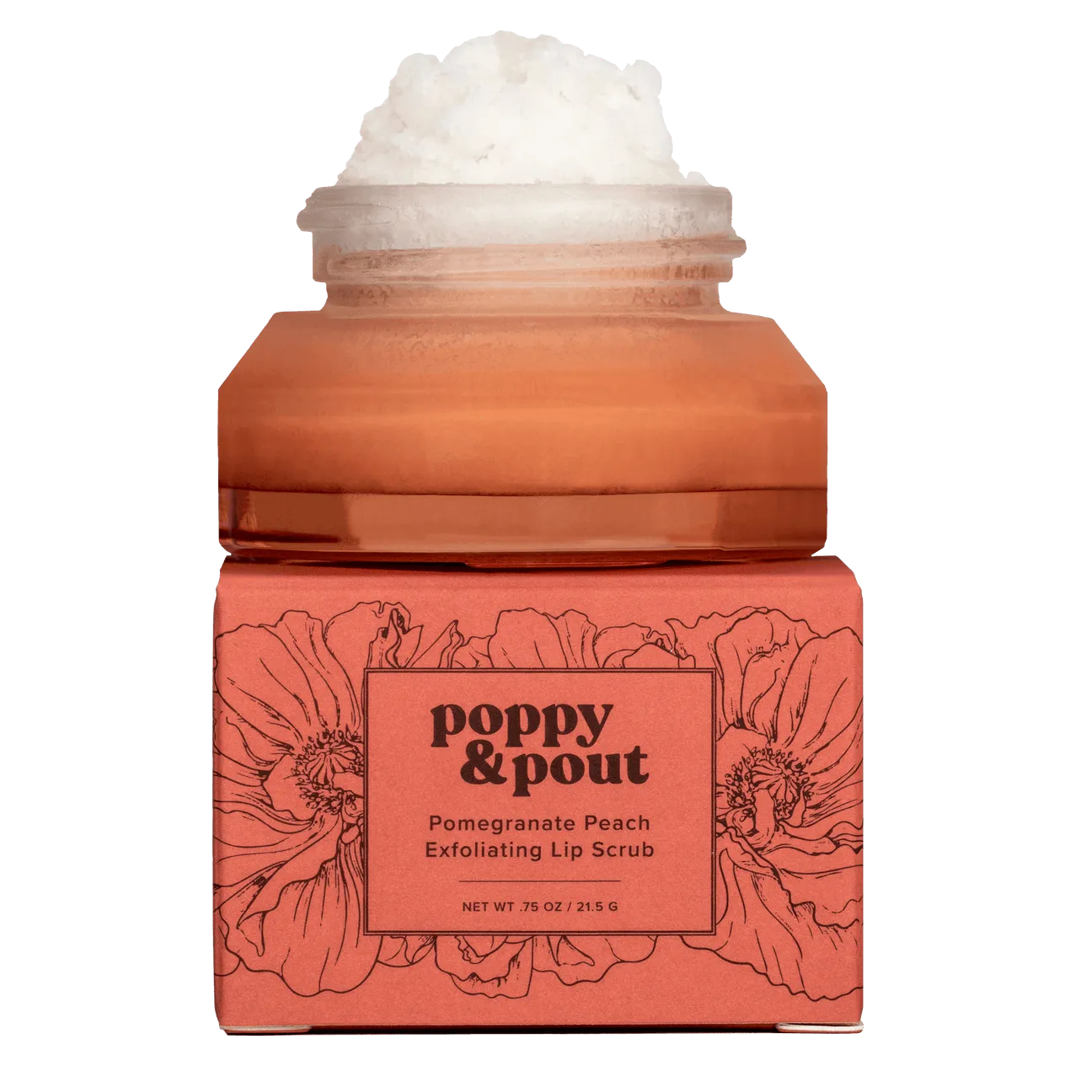 Poppy & Pout Lip Scrub Pomegranate Peach