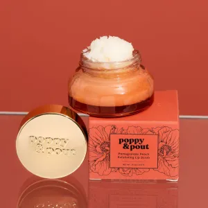 Poppy & Pout Lip Scrub Pomegranate Peach